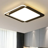Black Square LED Flush Light with Acrylic Shade - Minimalist Flush Mount Ceiling Fixture Black / 18’’ / Remote Control
