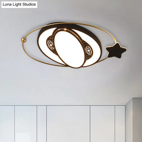 Black Star Design Led Flush Mount Spotlight: Round Ceiling Fixture With Nordic Acrylic