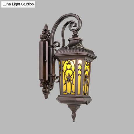 Black Wall Sconce Light With Water Glass Urn Twisted Arm - 1-Bulb Mounted Lamp