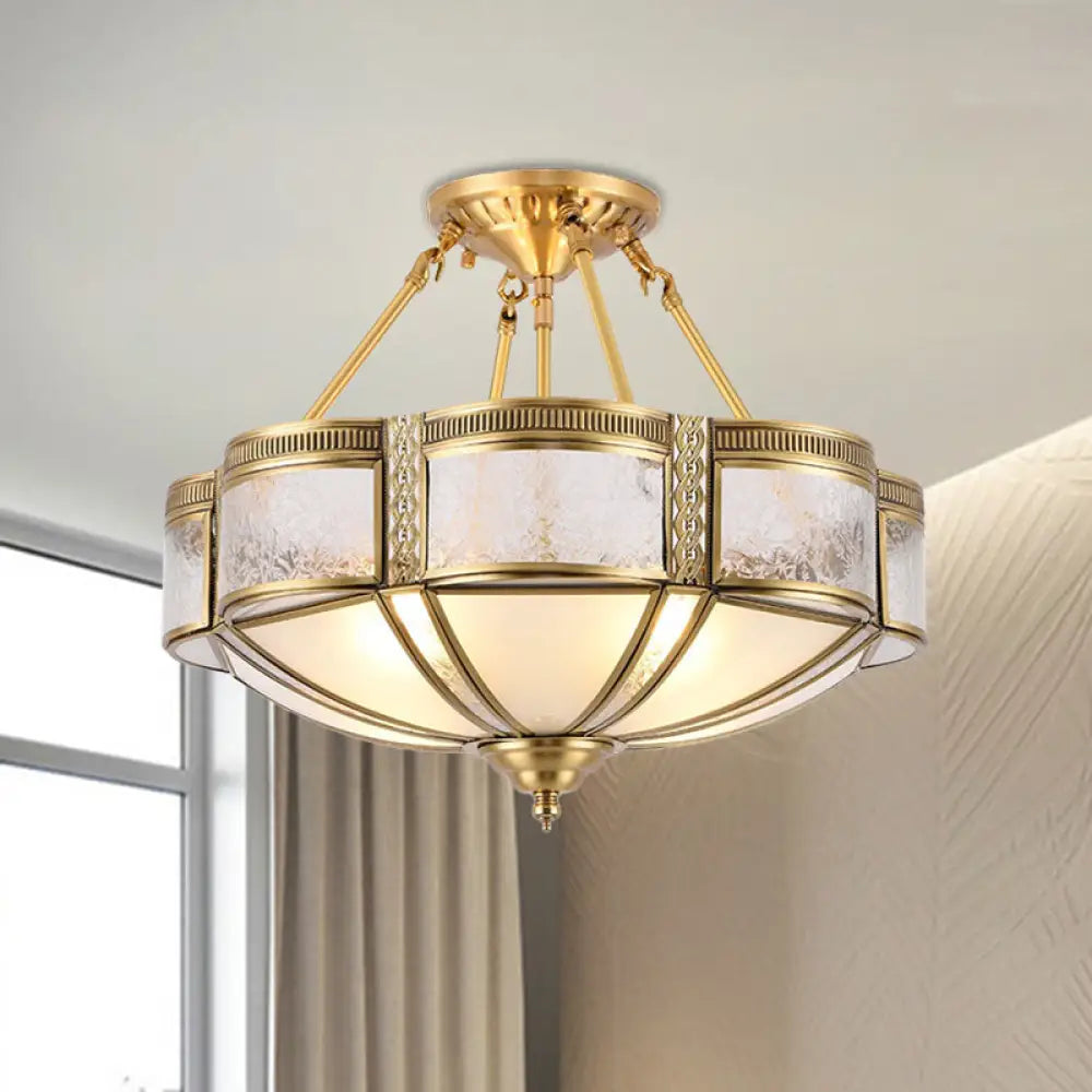 Blossom Ceiling Light Fixture - Traditional Style 14’/18’ Wide 3/4 Bulbs Frosted Glass Pattern