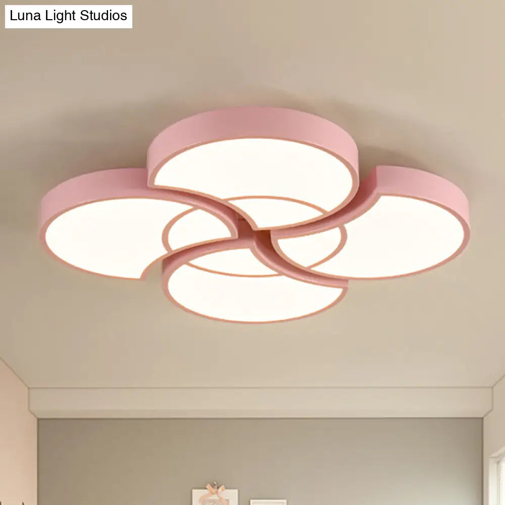 Blossom Girls Bedroom Ceiling Lamp - 4-Head Led Acrylic Mount Light Pink / 20.5 Warm