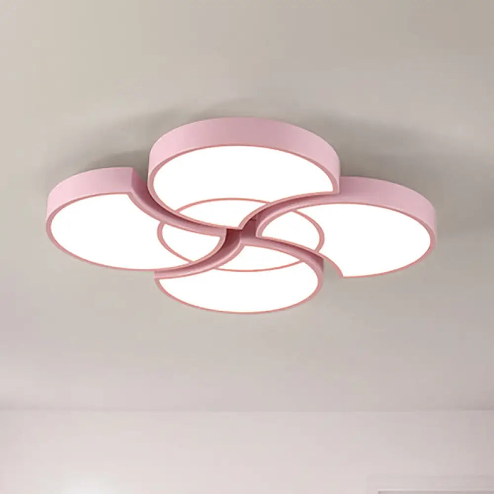 Blossom Girls Bedroom Ceiling Lamp - 4 - Head Led Acrylic Mount Light Pink / 20.5’ White
