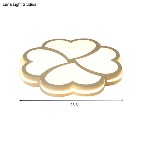 Blossom Kindergarten Led Flush Mount Ceiling Light In Modern Acrylic - White