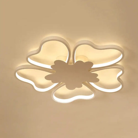 Eye-Caring Kids Ceiling Light In White Blossom Shape - Perfect For Foyer