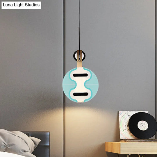 Blue Acrylic Led Pendant Ceiling Light: Thin Lute Downlighting For Modern & Creative Bedroom