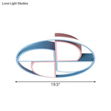 Blue And Pink Pinwheel Flush Light - Kids’ Led Ceiling Mount Forchild Room