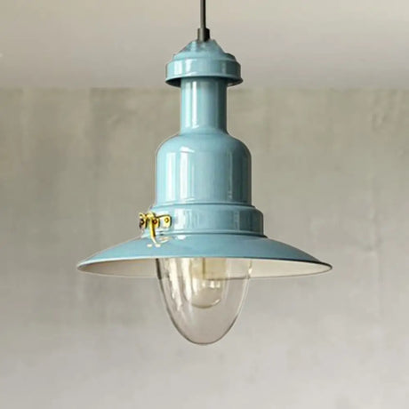 Blue And Yellow Metallic Pendant Ceiling Light For An Industrial Stylish Living Room Sky