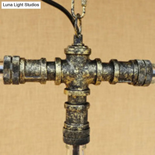 Blue/Clear Glass Chandelier Pendant Light - Antique Stylish Bottle Design 3 Lights Ideal For Dining