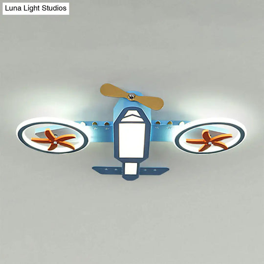 Blue Led Flush Mount Ceiling Light For Child’s Room - Simplicity And Style In Third Gear