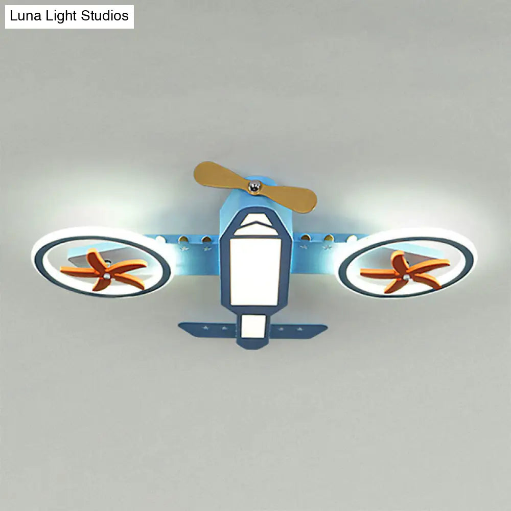 Blue Led Flush Mount Ceiling Light For Childs Room - Simplicity And Style In Third Gear