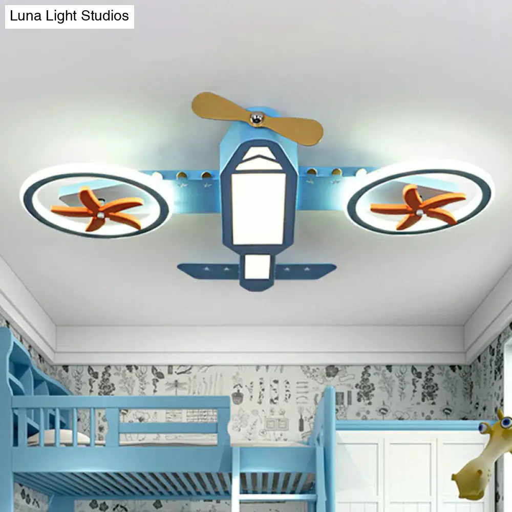 Blue Led Flush Mount Ceiling Light For Childs Room - Simplicity And Style In Third Gear