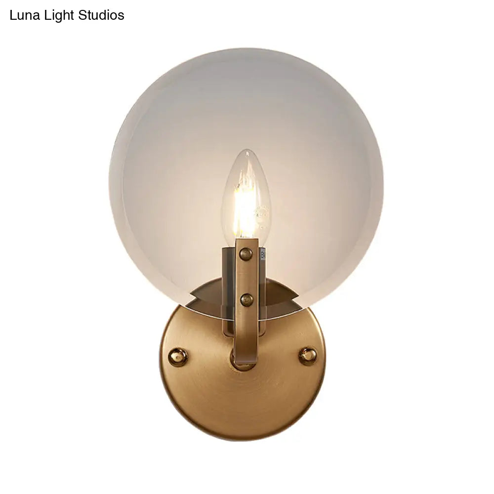 Blue Retro Flake Glass Sconce Light - Gold Right Angled Arm Wall Lighting Fixture