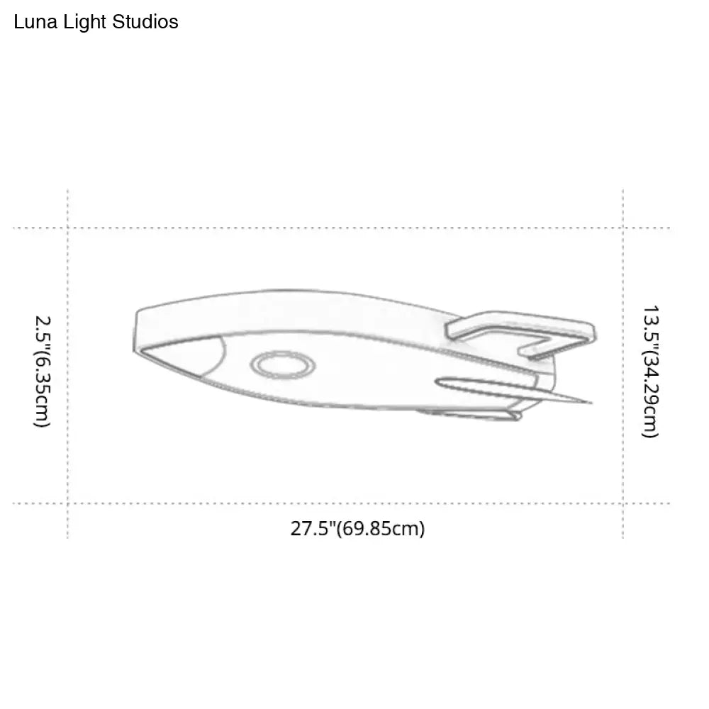 Blue Rocket Bedroom Flushmount Ceiling Fixture - Acrylic Led Contemporary Light