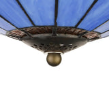 Blue Tiffany Dome Flush Mount Ceiling Lights With Jewel Decoration In Various Sizes For Bedroom