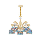 Blue Victorian Chandelier With Cut Glass Shade - 6/9/11 Lights Modern Suspension Pendant For Living