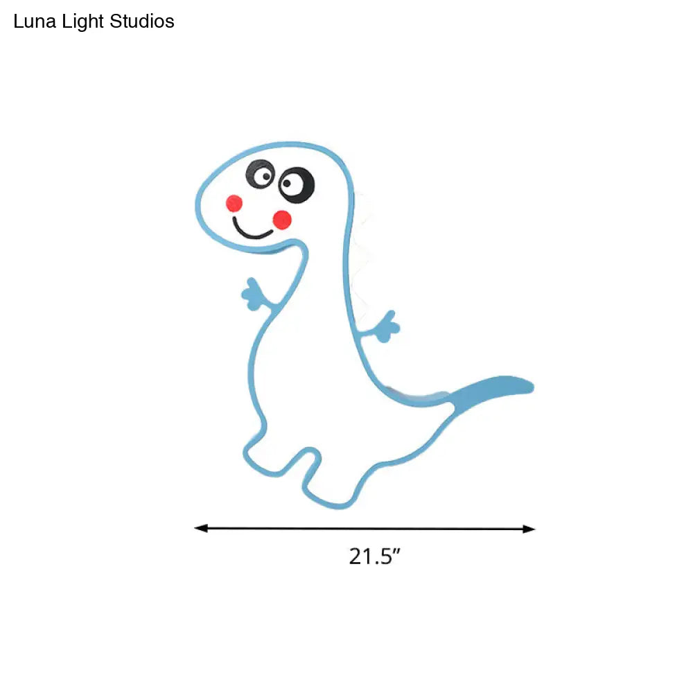 Boys Girls Led Ceiling Light: Dancing Dragon Acrylic Cartoon Flush Fixture