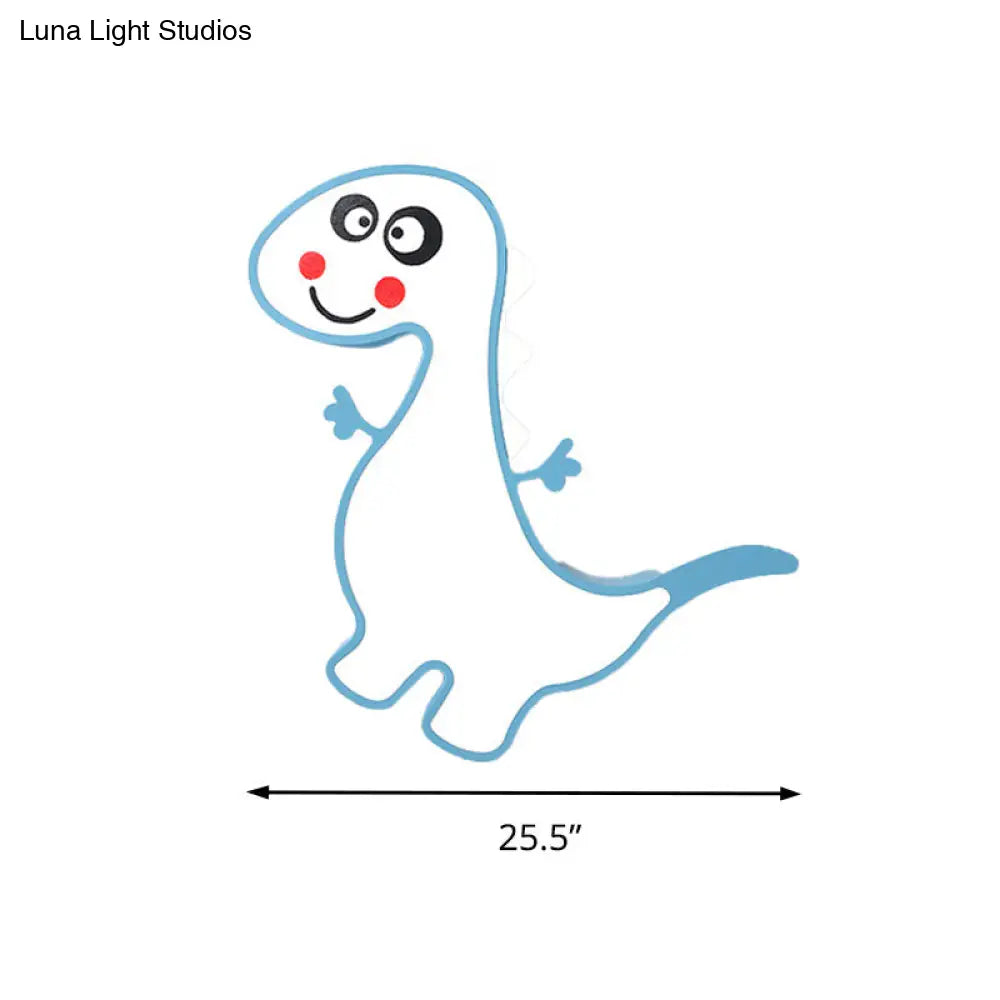 Boys Girls Led Ceiling Light: Dancing Dragon Acrylic Cartoon Flush Fixture
