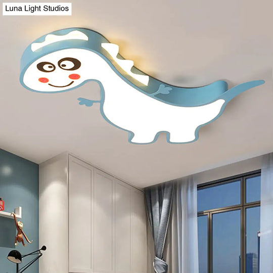 Boys Girls Led Ceiling Light: Dancing Dragon Acrylic Cartoon Flush Fixture