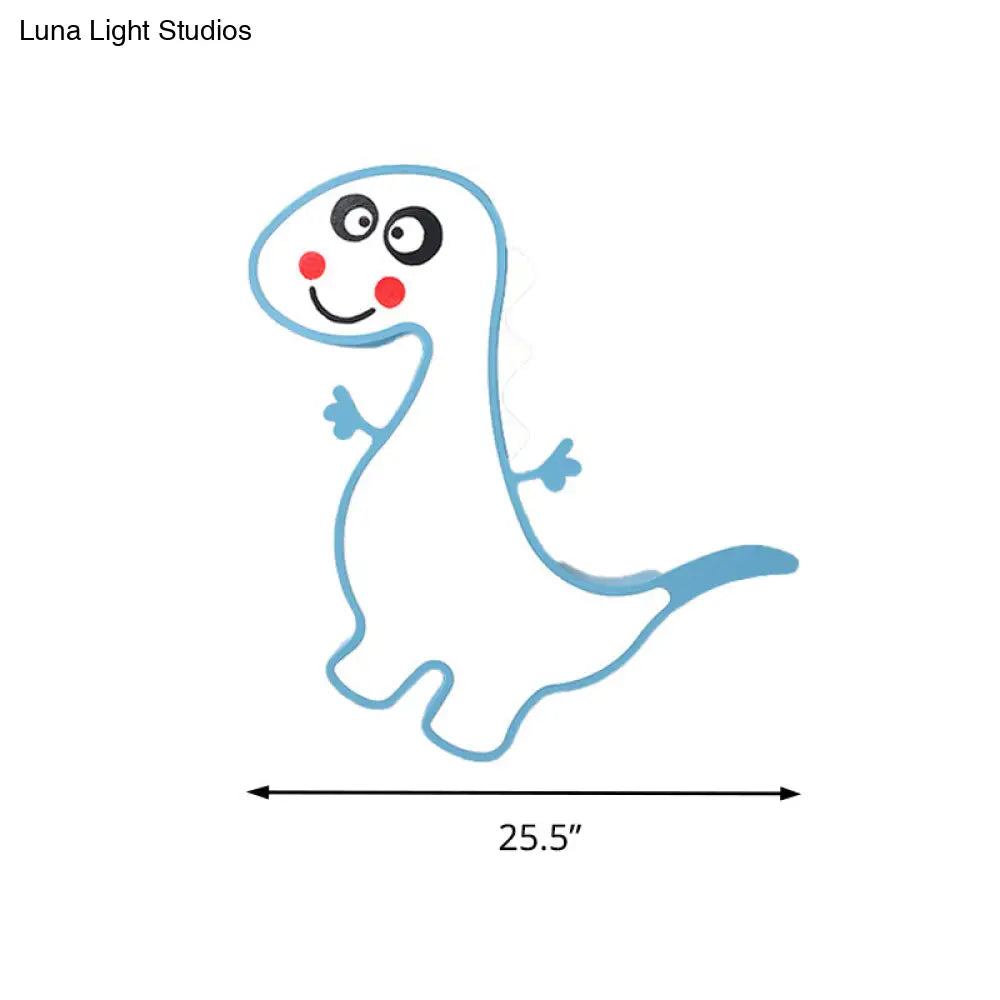 Boys Girls Led Ceiling Light: Dancing Dragon Acrylic Cartoon Flush Fixture