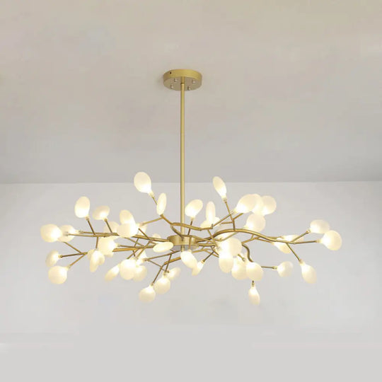 Branch-Like Wireframe Led Chandelier: Modern Metal Hanging Light For Living Room 54 / Gold C