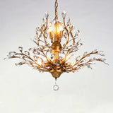Branch Shaped Crystal Chandelier Pendant Light - Country Style Living Room Fixture