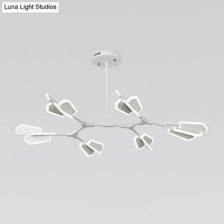 Branch Shaped Led Chandelier Light For Postmodern Metallic Living Room Ceiling Lighting