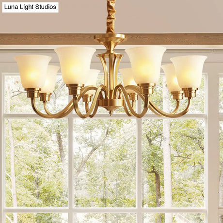 Brass Chandelier Pendant Light With Traditional Flared Design
