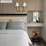 Brass Flared Sconce Light Fixture - Traditional Wall Mount Lamp For Living Room