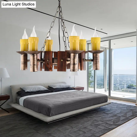 Brass Metal Vintage Hanging Chandeliers For Coffee Shop And Living Room Candle-Inspired Lighting