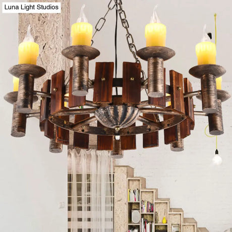 Brass Metal Vintage Hanging Chandeliers For Coffee Shop And Living Room Candle-Inspired Lighting