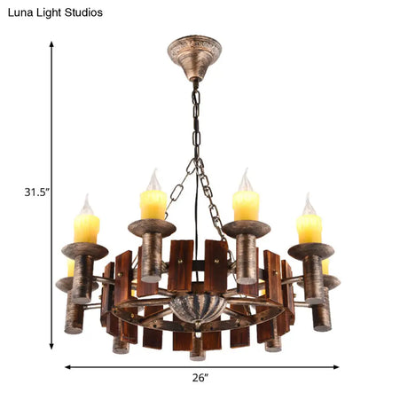 Brass Metal Vintage Hanging Chandeliers For Coffee Shop And Living Room Candle-Inspired Lighting