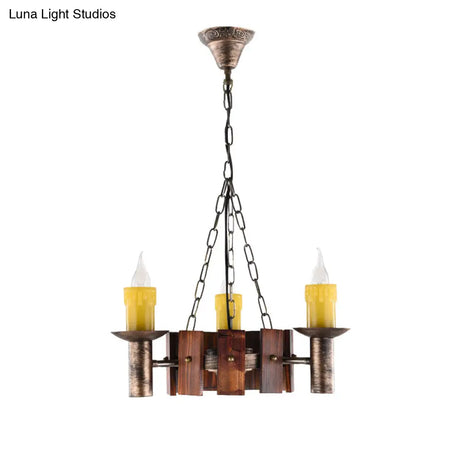 Brass Metal Vintage Hanging Chandeliers For Coffee Shop And Living Room Candle-Inspired Lighting
