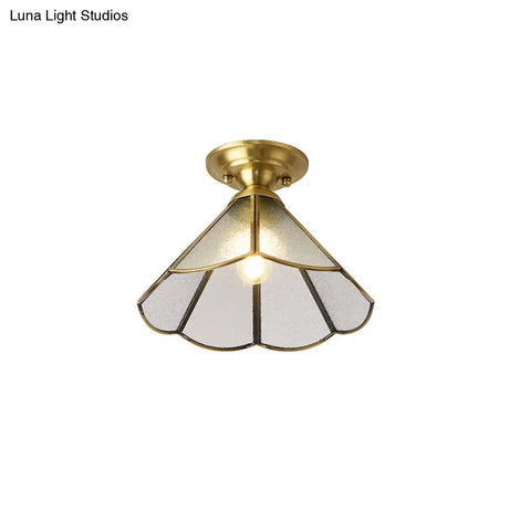 Brass Scallop Semi Flush Mount Ceiling Light