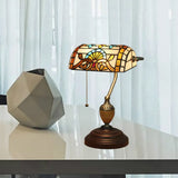Brass Stained Glass Nightstand Light With Victorian/Mediterranean/Baroque Touch For Bedroom /