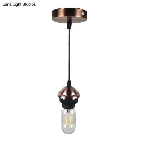 Bronze/Brass Industrial Mini Pendant Light With Height Adjustable Hanging Lamp - 1 Metal