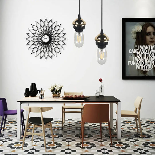 Bronze/Brass Industrial Mini Pendant Light With Adjustable Height - Bare Bulb 1-Light Metal Hanging