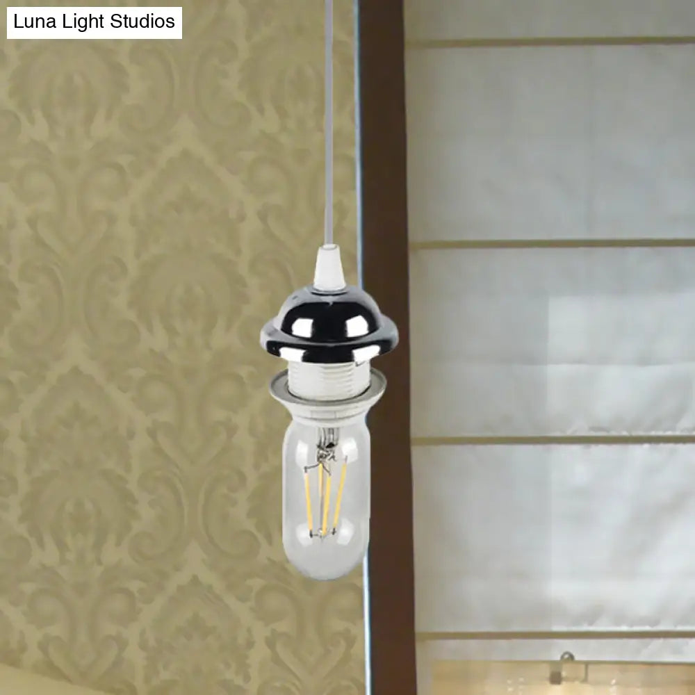 Bronze/Brass Industrial Mini Pendant Light With Height Adjustable Hanging Lamp - 1 Metal