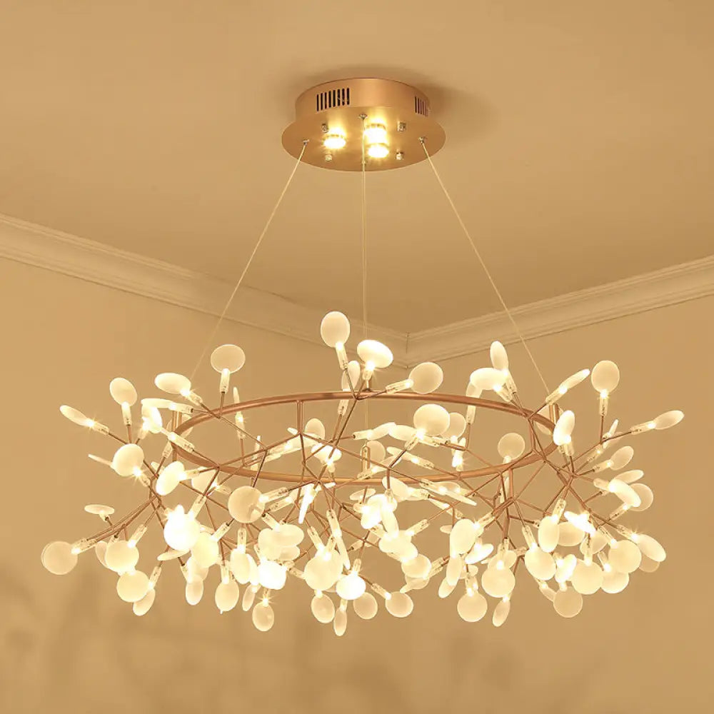 Bronze Designer Led Heracleum Chandelier: Acrylic Living Room Pendant Light Fixture 138 / Warm