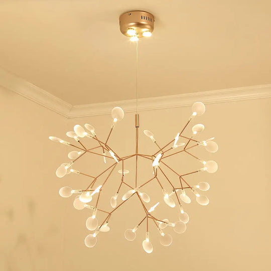 Bronze Designer Led Heracleum Chandelier: Acrylic Living Room Pendant Light Fixture 45 / Warm
