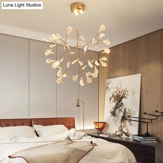 Bronze Acrylic Led Pendant Light: Designer Heracleum Chandelier For Living Room