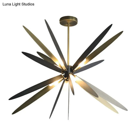 Bronze Finish Dragonfly Chandelier: Metal Suspension Lamp With 8 Decorative Bulbs For Dining Room