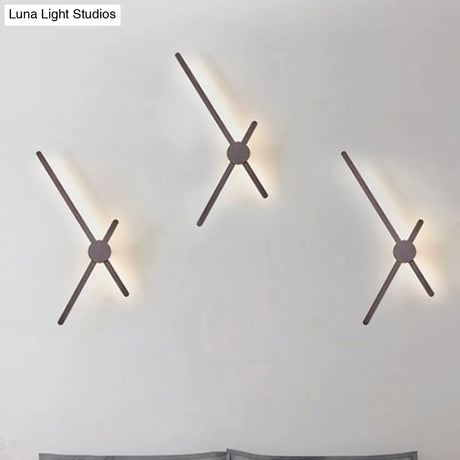Brown Metal Post Modern Wall Sconce - Stylish Living Room Lighting