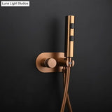 Brush Rose Gold Hand Held Bidet Sprayer Douche Toilet Kit Brass Bidet Faucet Set Hot and Cold Valve Set Jet Bathroom