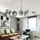 Bubble Chandelier With Modern Glass Ball Shade - 5/6/7 Lights Black/Gold Finish Ceiling Lighting