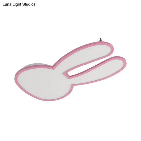 Bunny Ceiling Lamp For Baby Girl’s Room - Acrylic Led Mount Light With Eye-Care Technology
