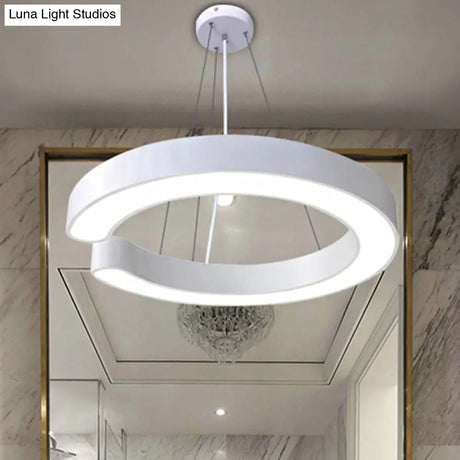 C-Shaped Hanging Led Pendant Lamp In Multiple Sizes & Finishes – Ideal For Minimalist Décor