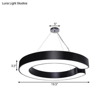 C-Shaped Hanging Led Pendant Lamp In Multiple Sizes & Finishes – Ideal For Minimalist Décor