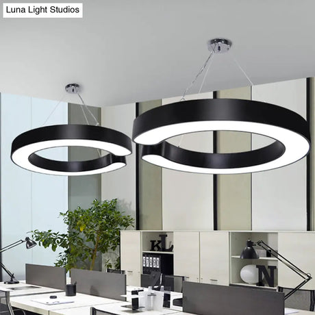 C-Shaped Hanging Led Pendant Lamp In Multiple Sizes & Finishes – Ideal For Minimalist Décor