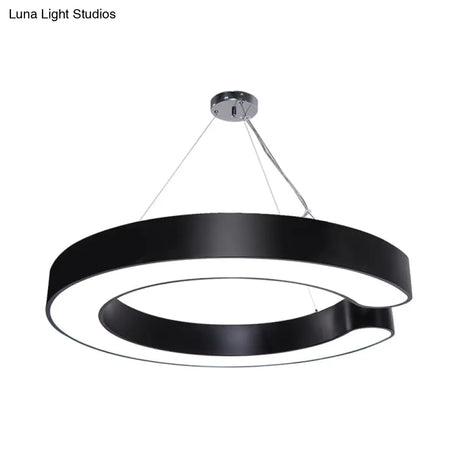 C-Shaped Hanging Led Pendant Lamp In Multiple Sizes & Finishes – Ideal For Minimalist Décor