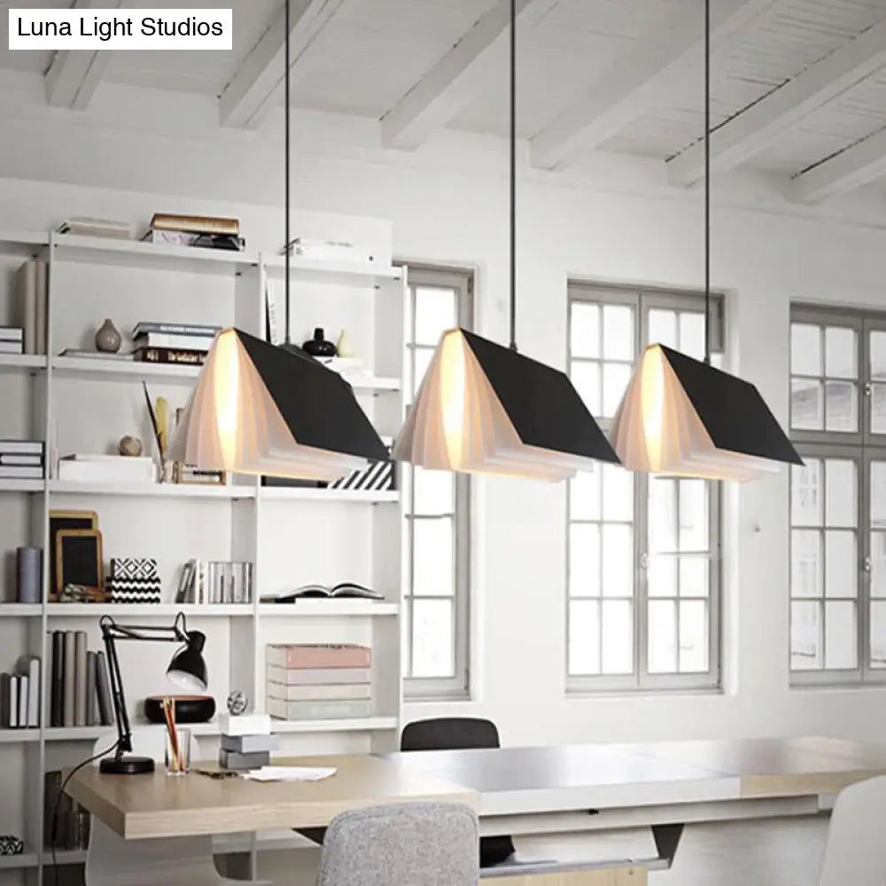 Cafe Pendant Lamp - Book Design Metal Construction Single-Bulb Macaron Ceiling Hang Light In